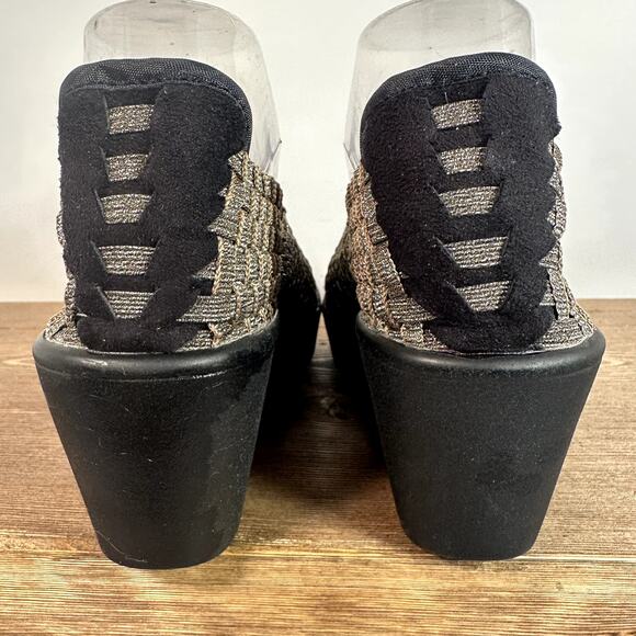 Steven by Steve Madden Betsi Woven Wedge Platform Clog SZ 6.5 Metallic Shoes - Picture 4 of 10